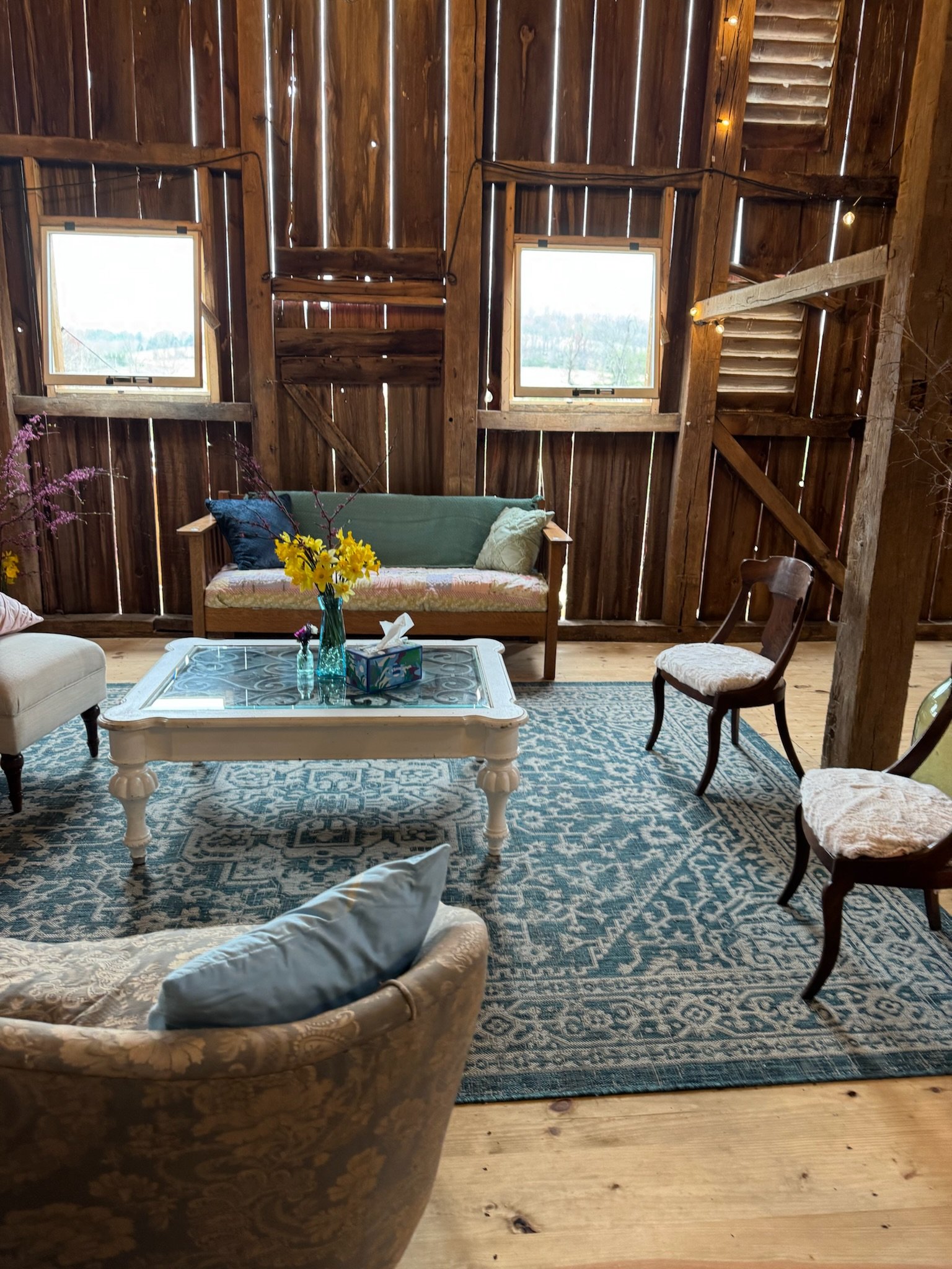 Barn lounge area
