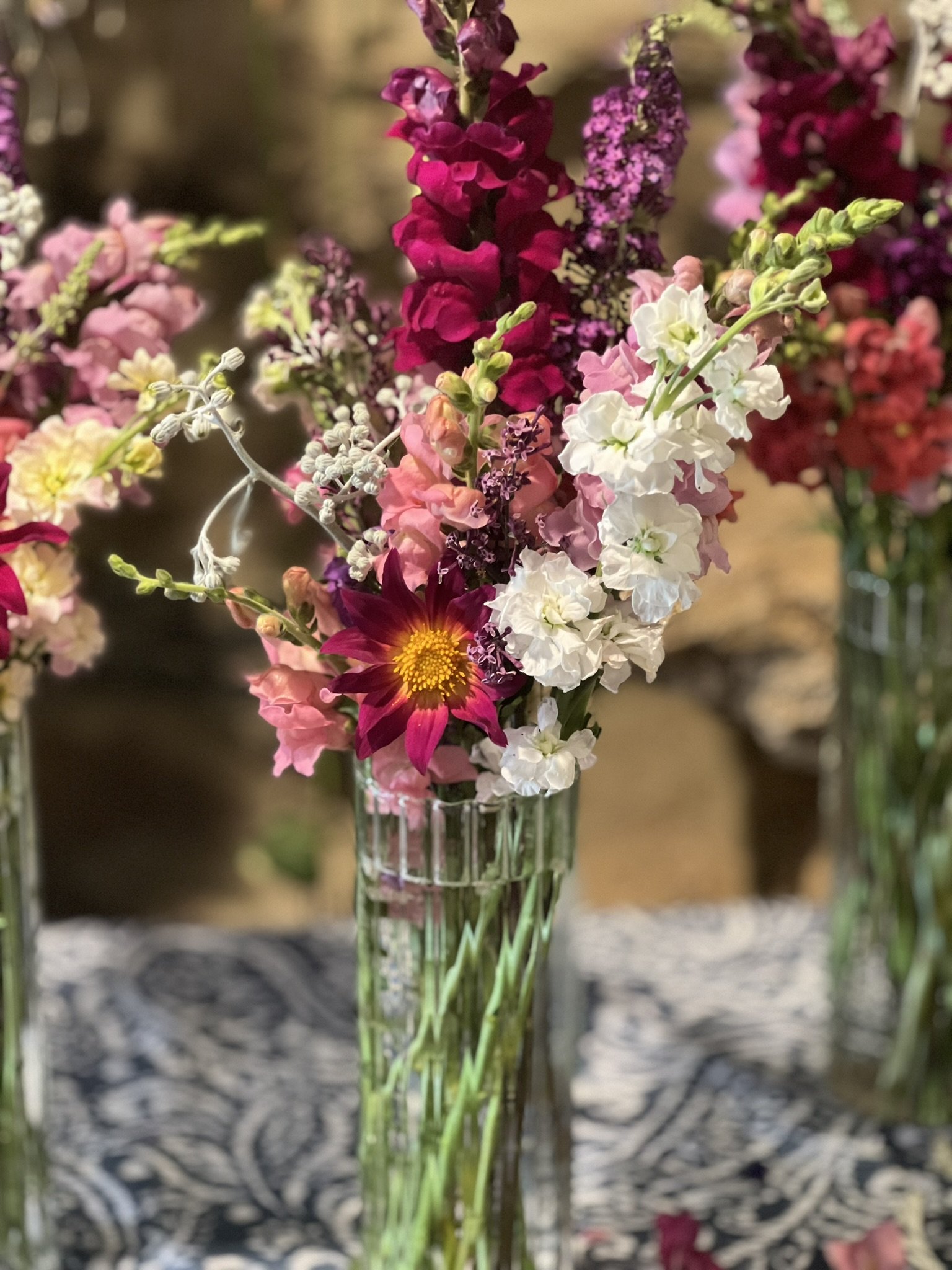 Snapdragons and stock arrangement